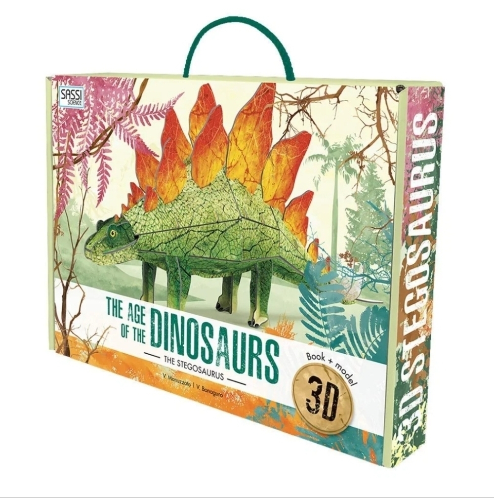 Valentina Bonaguro Green and Orange Stegosaurus Dinosaur Book+3D Model 6yrs+